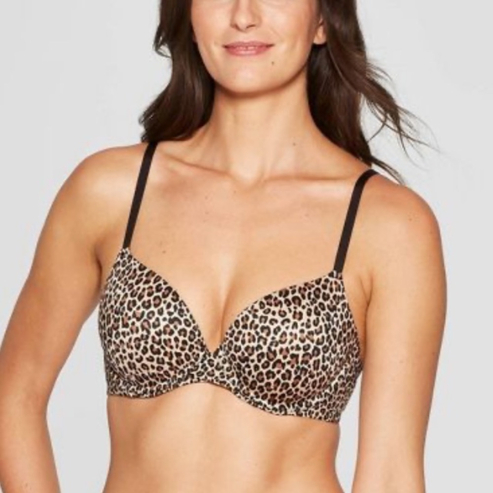 Auden Women's Icon Full Coverage Lightly Lined T-Shirt Bra - Cheetah Print